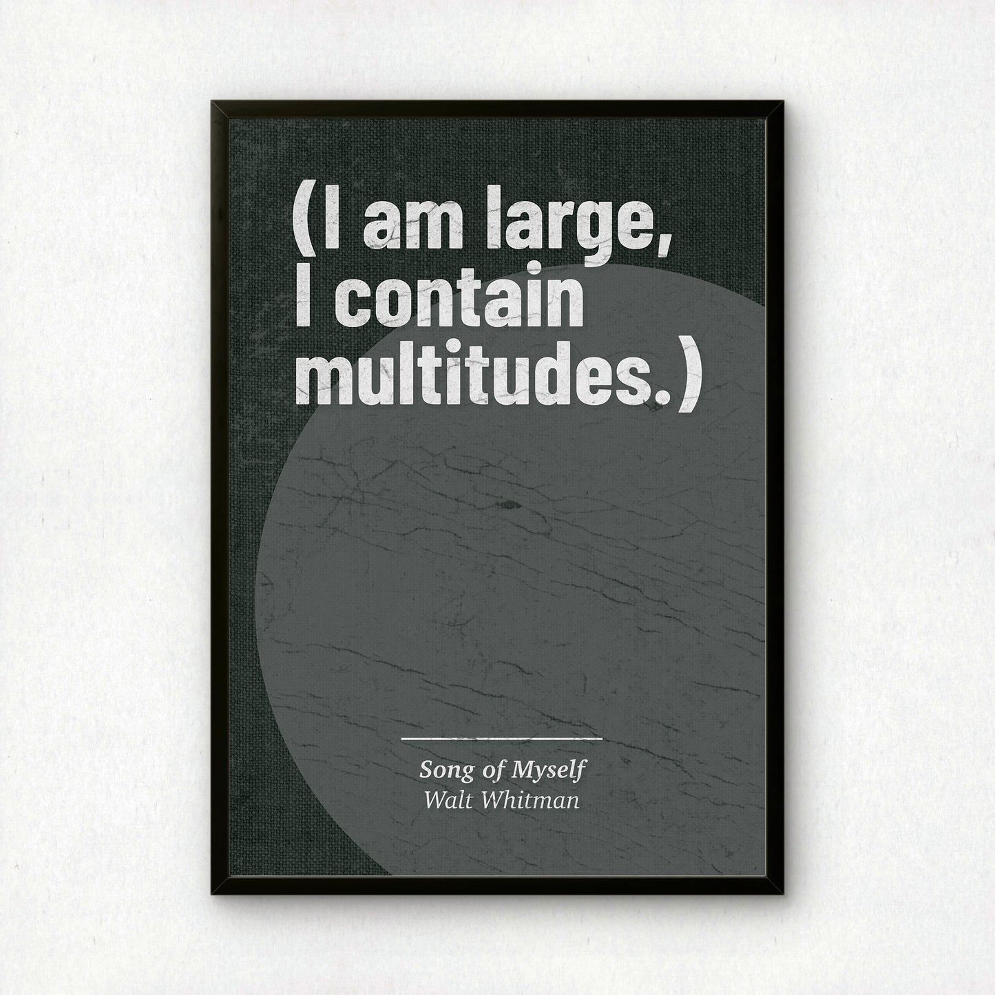'I am Large, I Contain Multitudes' Art Print | Walt Whitman Song of Myself Poem Quote | Literary Wall Art | Poetry Lover Gift