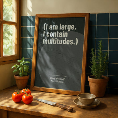'I am Large, I Contain Multitudes' Art Print | Walt Whitman Song of Myself Poem Quote | Literary Wall Art | Poetry Lover Gift