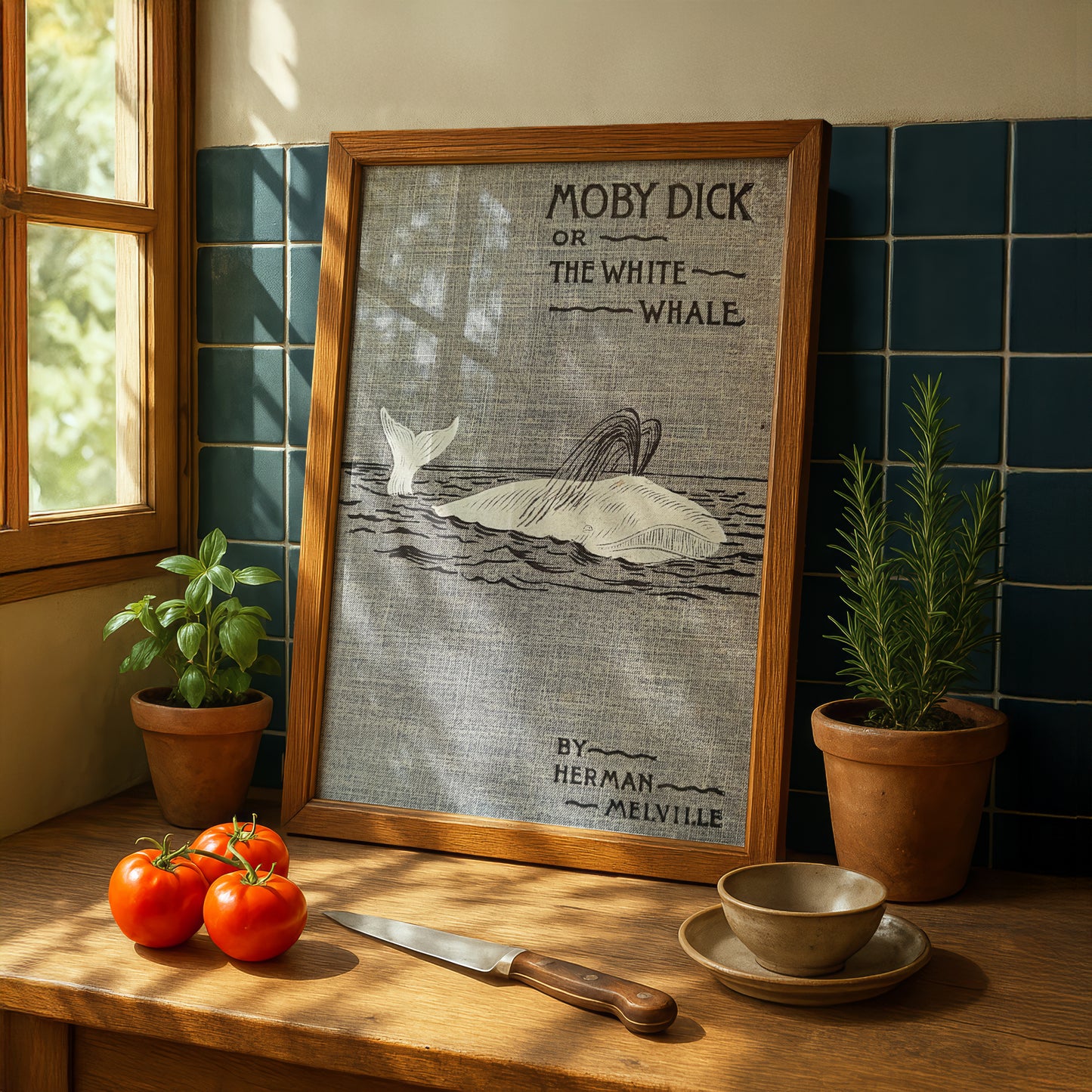 Moby Dick Book Cover Art Print | Fine Art Reproduction of Vintage Illustration | Book Lover Gift