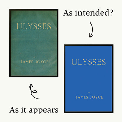 Ulysses Cover Art Print | In Aged Original Green or the Blue James Joyce Intended(?)