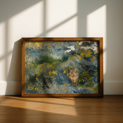Cat on a Flowering Summer Meadow | Bruno Liljefors | Fine Art Cat Print | Cat Lover Gift | Wall Art