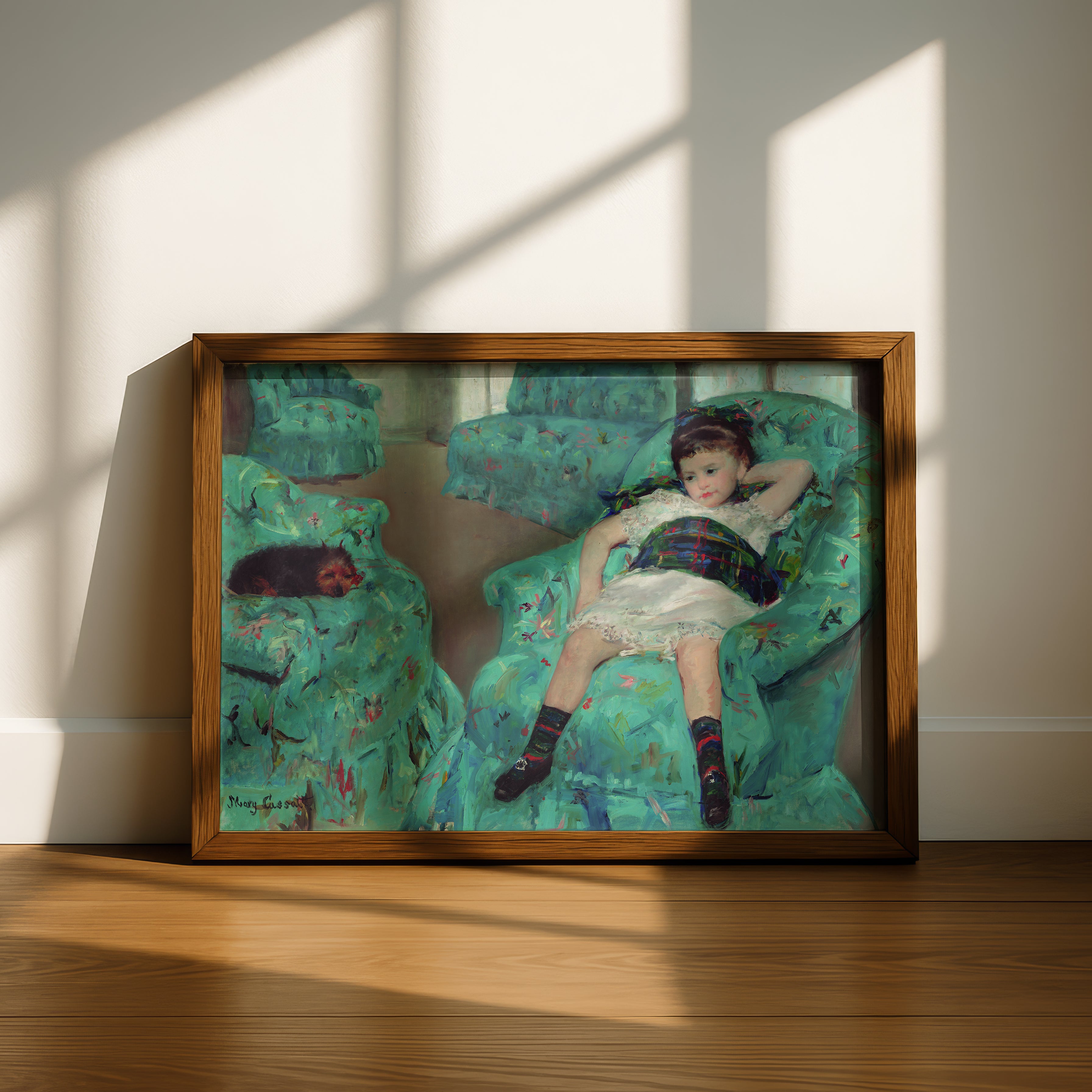 Little Girl in a Blue Armchair by Mary Cassatt | Premium Art Print