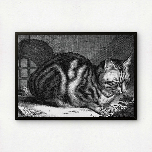 The Large Cat - An Engraving | Cornelis Visscher | Fine Art Cat Print | Cat Lover Gift | Wall Art