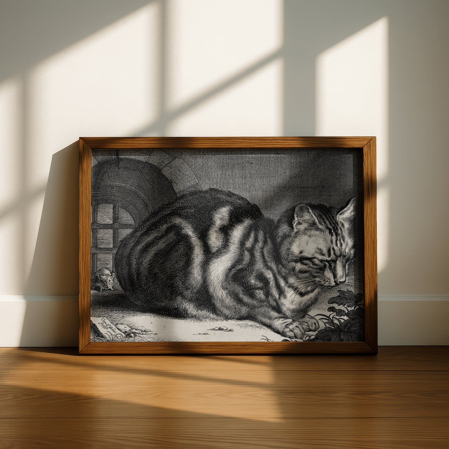 The Large Cat - An Engraving | Cornelis Visscher | Fine Art Cat Print | Cat Lover Gift | Wall Art