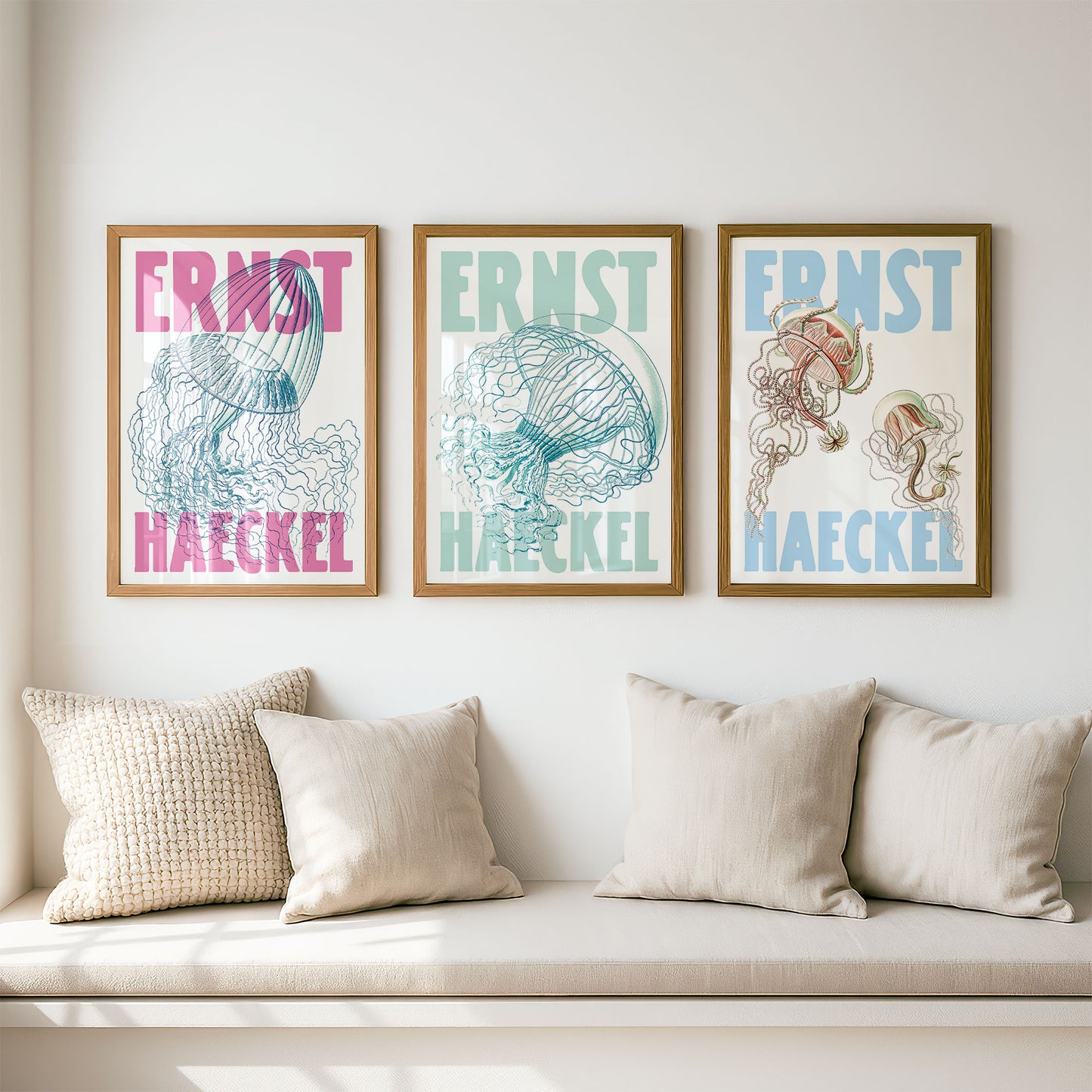 Ernst Haeckel Remixed Art Prints: Jellyfish 3 Pack | Premium Wall Art