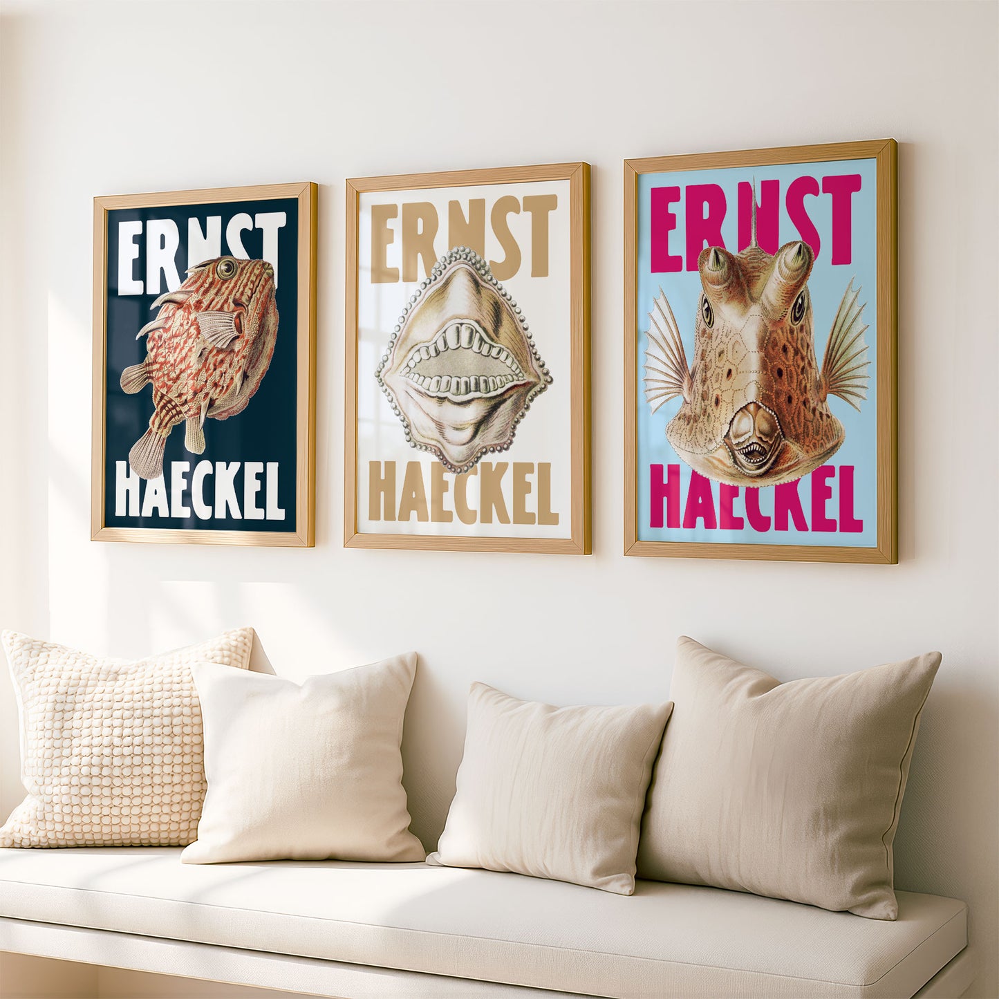 Ernst Haeckel Remixed Art Prints: Fish 3 Pack | Premium Wall Art