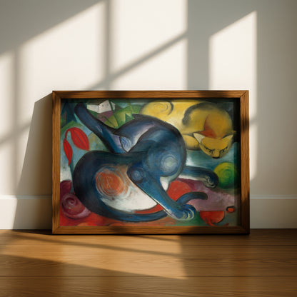 Two Cats, Blue and Yellow | Franz Marc | Fine Art Cat Print | Cat Lover Gift | Wall Art