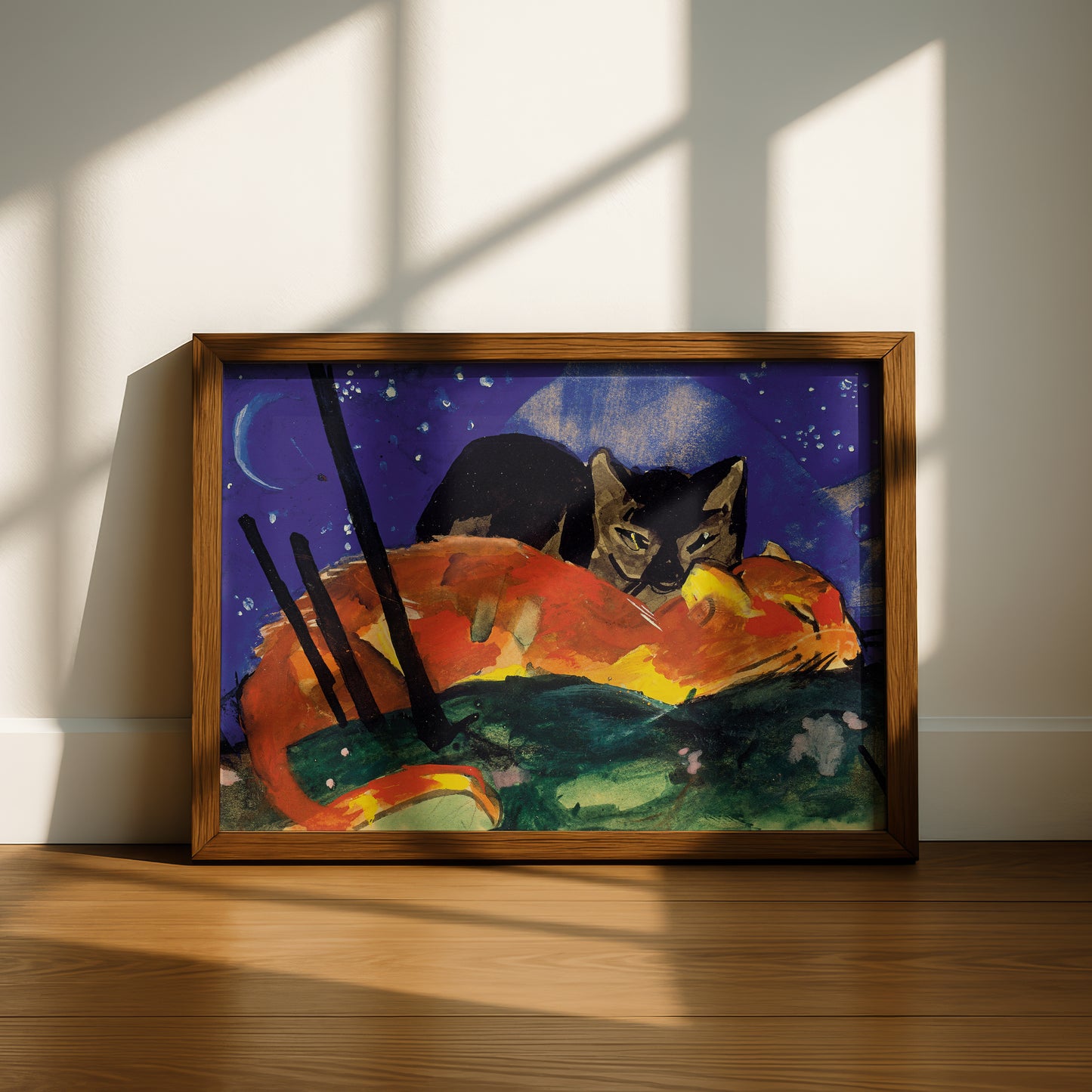 Two Cats, Orange and Black | Franz Marc | Fine Art Cat Print | Cat Lover Gift | Wall Art
