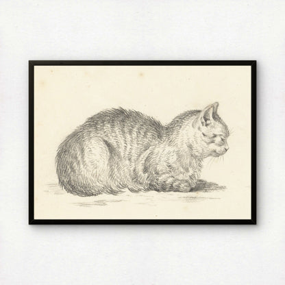 Loaf Cat, Facing Right (From Five Studies of Cats) | Jean Bernard | Fine Art Cat Print | Cat Lover Gift | Wall Art
