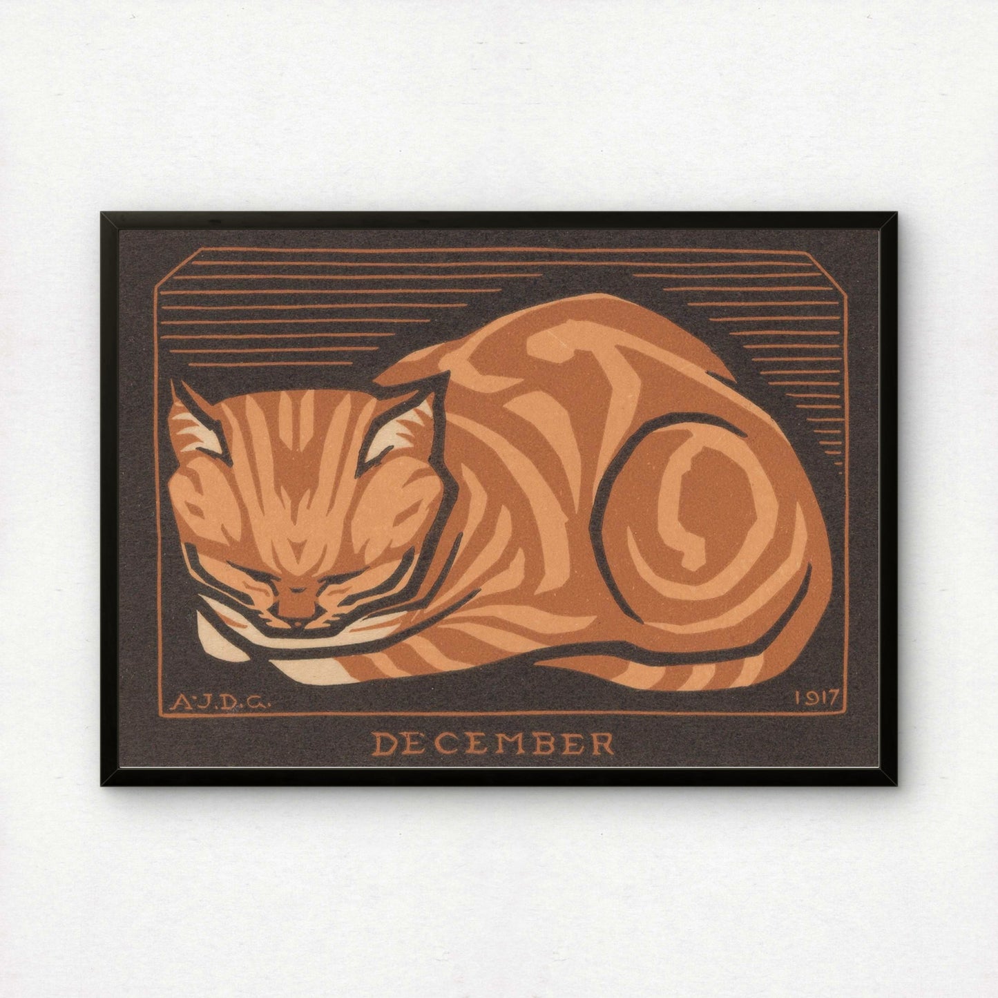 December | Julie de Graag | Fine Art Cat Print | Cat Lover Gift | Wall Art
