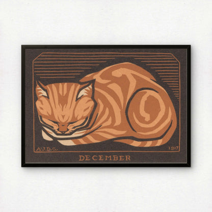 December | Julie de Graag | Fine Art Cat Print | Cat Lover Gift | Wall Art