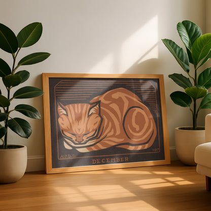 December | Julie de Graag | Fine Art Cat Print | Cat Lover Gift | Wall Art