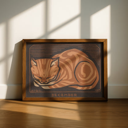 December | Julie de Graag | Fine Art Cat Print | Cat Lover Gift | Wall Art