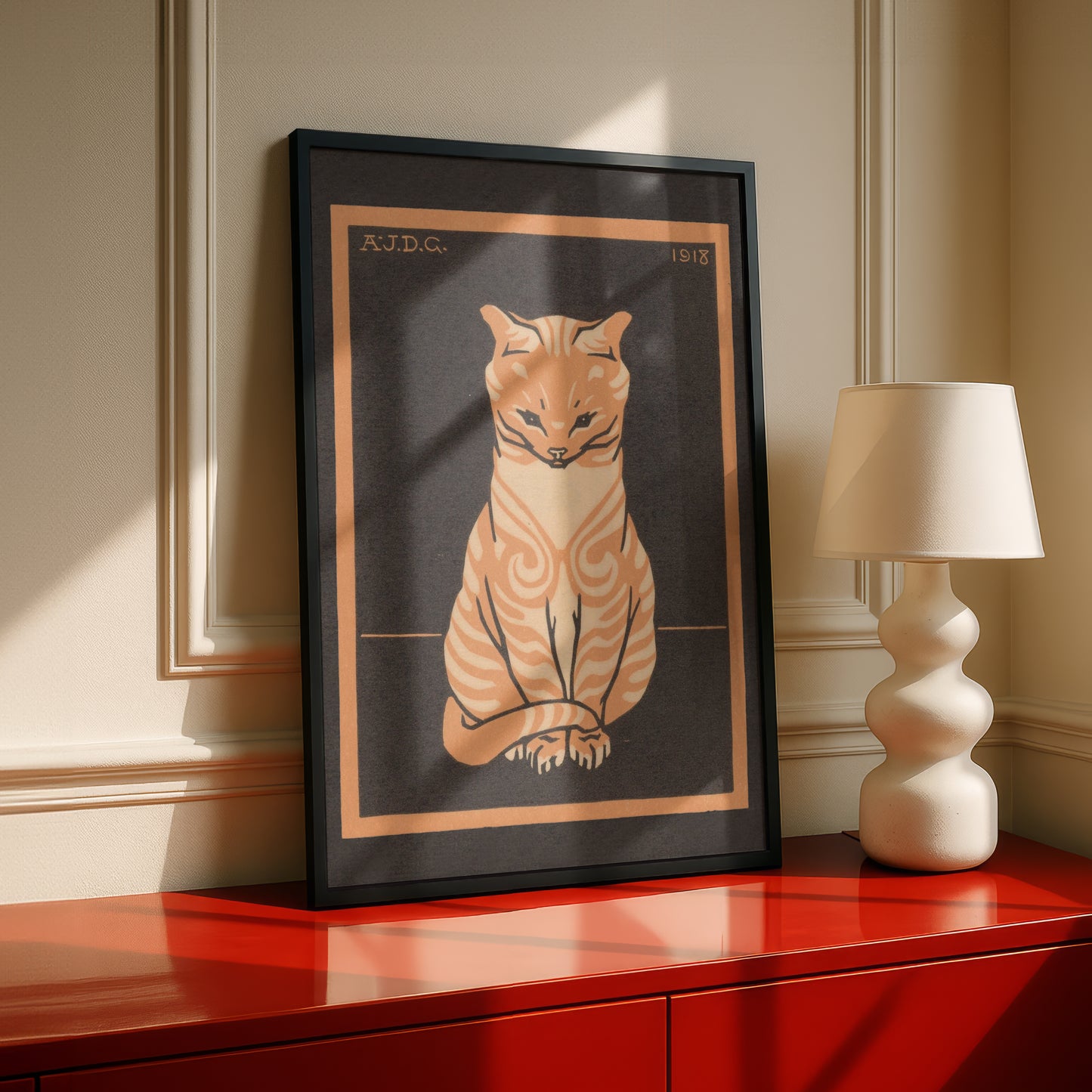 Sitting Cat | Julie de Graag | Fine Art Cat Print | Cat Lover Gift | Wall Art