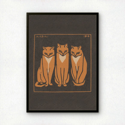Three Cats | Julie de Graag | Fine Art Cat Print | Cat Lover Gift | Wall Art