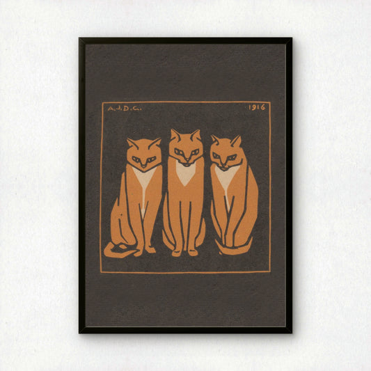 Three Cats | Julie de Graag | Fine Art Cat Print | Cat Lover Gift | Wall Art