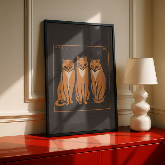 Three Cats | Julie de Graag | Fine Art Cat Print | Cat Lover Gift | Wall Art