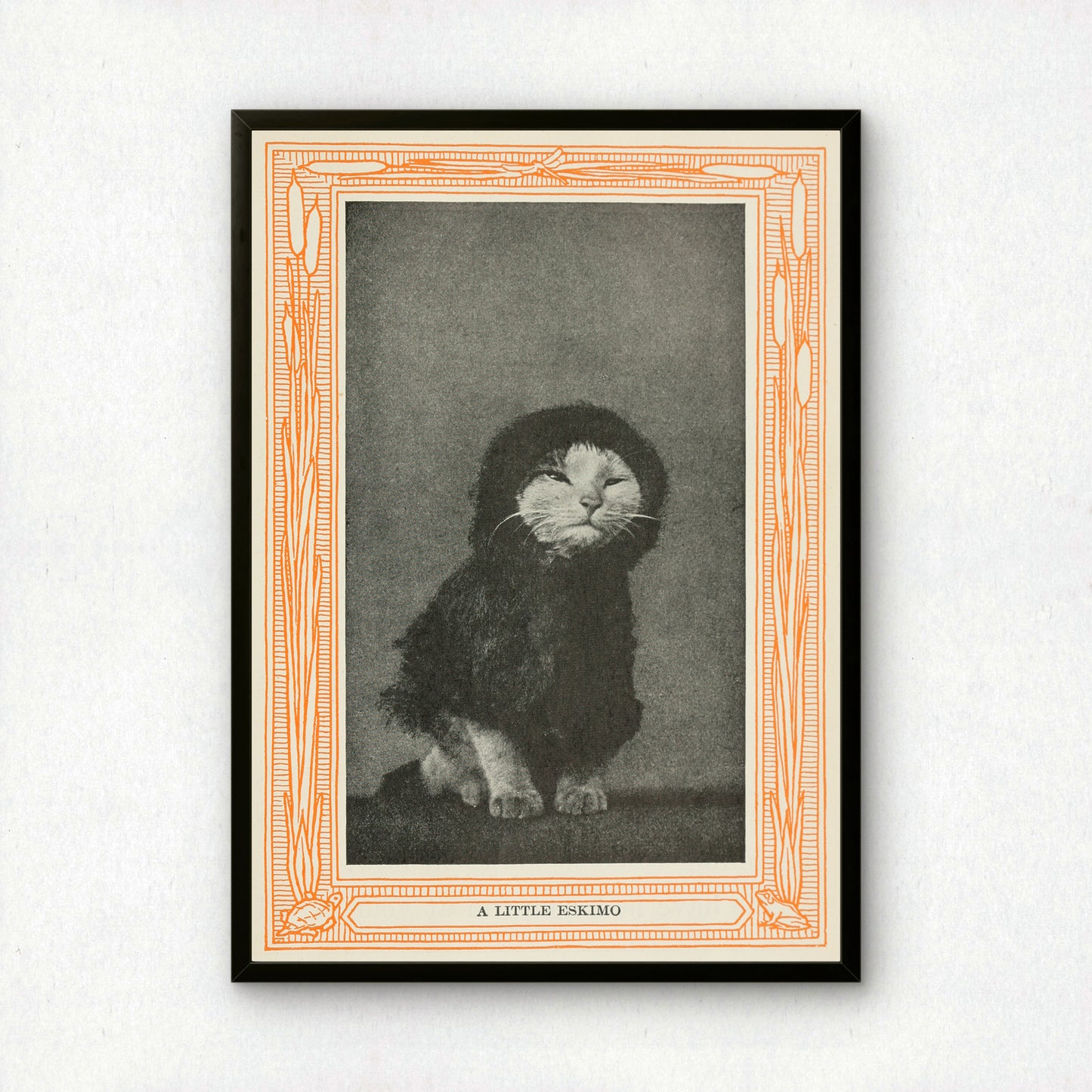 Funny Victorian Cat Art Print | 'A Little Eskimo' | Vintage Cat Meme Wall Art | Cat Lover Gift