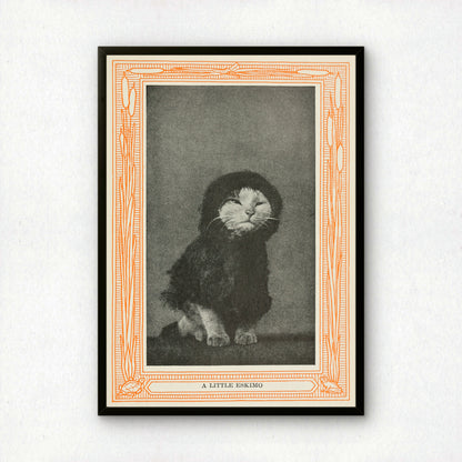 Funny Victorian Cat Art Print | 'A Little Eskimo' | Vintage Cat Meme Wall Art | Cat Lover Gift