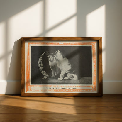 Funny Victorian Cat Art Print | 'Behind the Looking Glass' | Vintage Cat Meme Wall Art | Cat Lover Gift