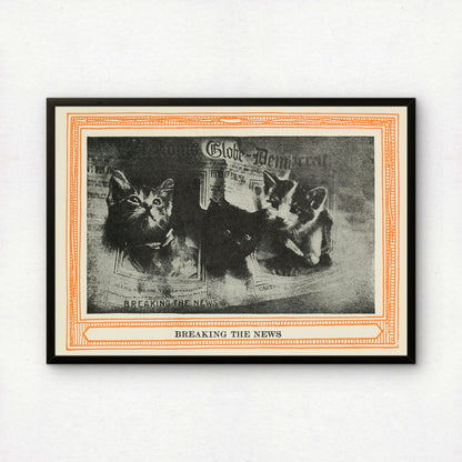 Funny Victorian Cat Art Print | 'Breaking the News' | Vintage Cat Meme Wall Art | Cat Lover Gift