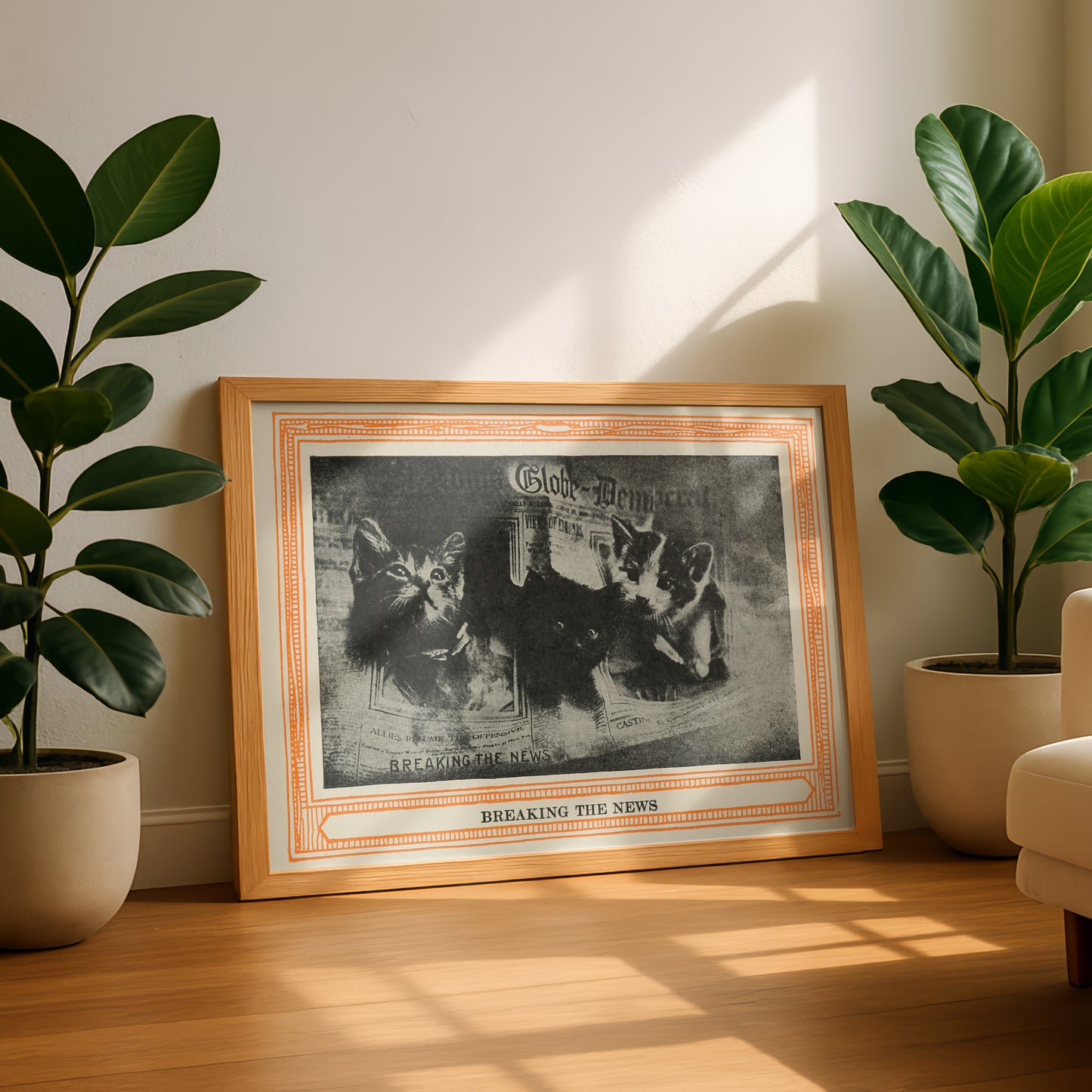 Funny Victorian Cat Art Print | 'Breaking the News' | Vintage Cat Meme Wall Art | Cat Lover Gift