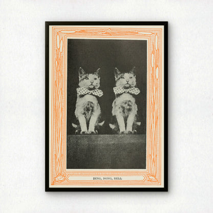 Funny Victorian Cat Art Print | 'Ding Dong Bell' | Vintage Cat Meme Wall Art | Cat Lover Gift