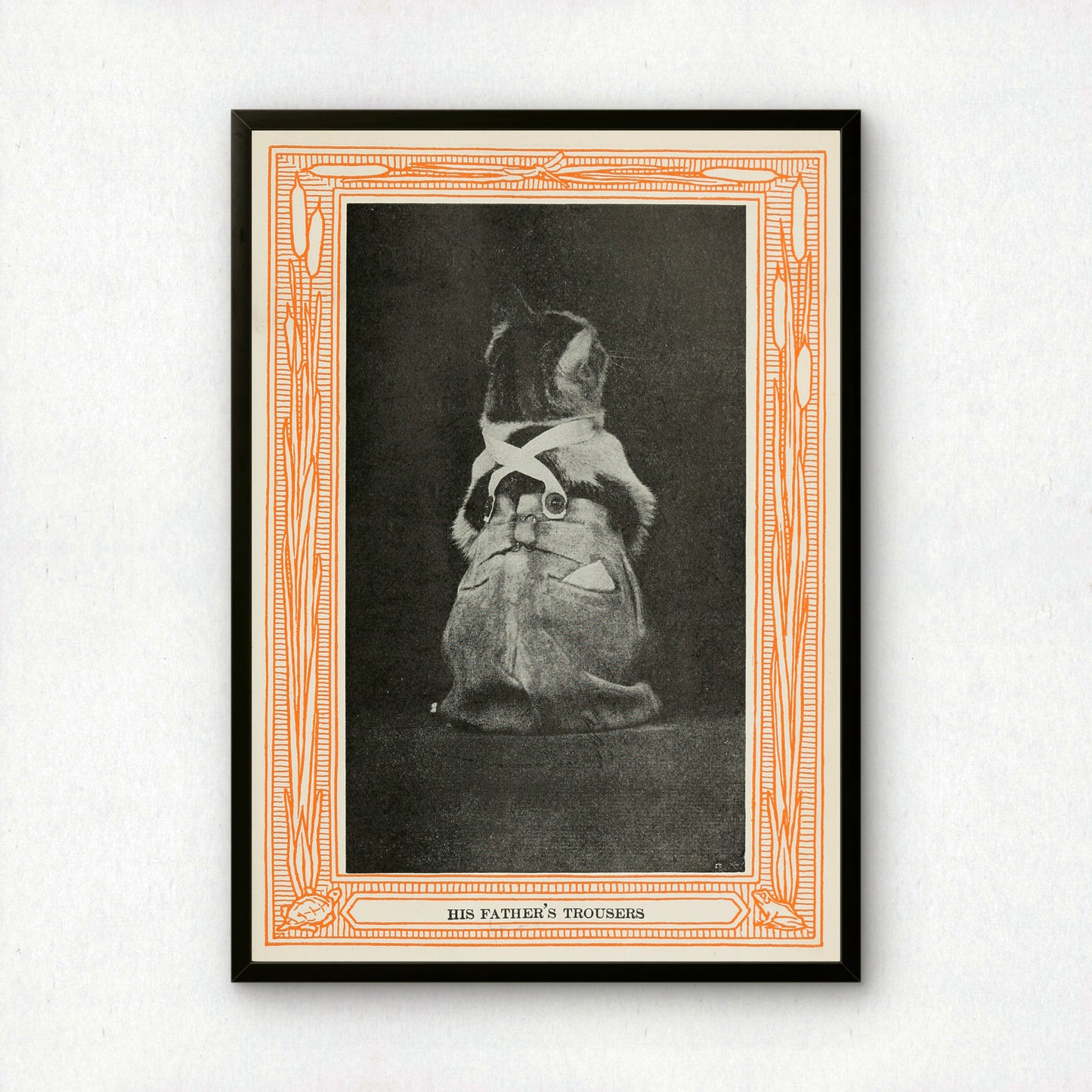 Funny Victorian Cat Art Print | 'His Father's Trousers' | Vintage Cat Meme Wall Art | Cat Lover Gift