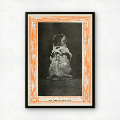 Funny Victorian Cat Art Print | 'His Father's Trousers' | Vintage Cat Meme Wall Art | Cat Lover Gift