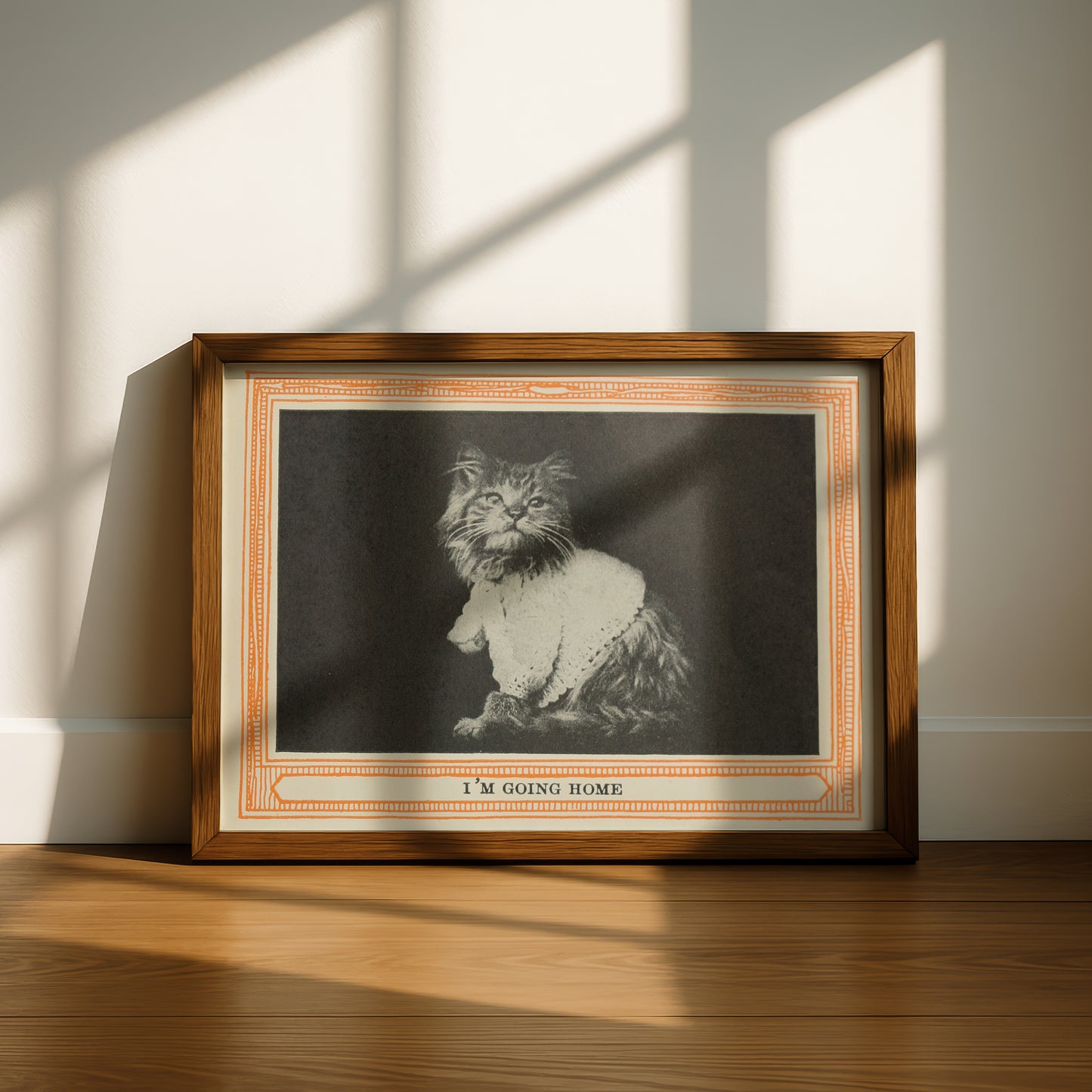 Funny Victorian Cat Art Print | 'I'm Going Home' | Vintage Cat Meme Wall Art | Cat Lover Gift