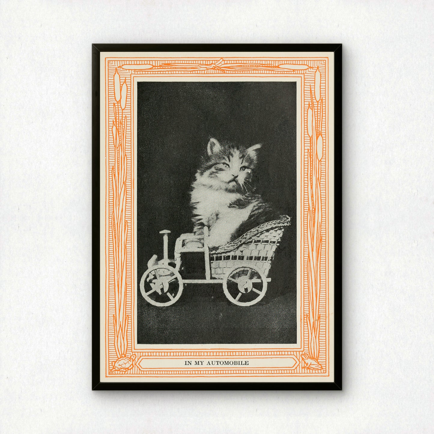 Funny Victorian Cat Art Print | 'In My Automobile' | Vintage Cat Meme Wall Art | Cat Lover Gift