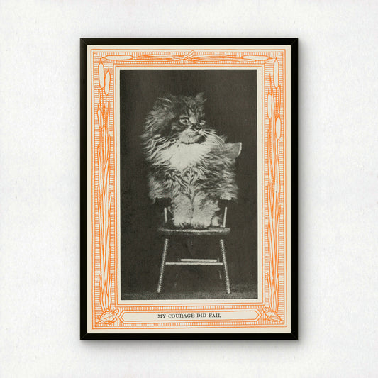 Funny Victorian Cat Art Print | 'My Courage Did Fail' | Vintage Cat Meme Wall Art | Cat Lover Gift