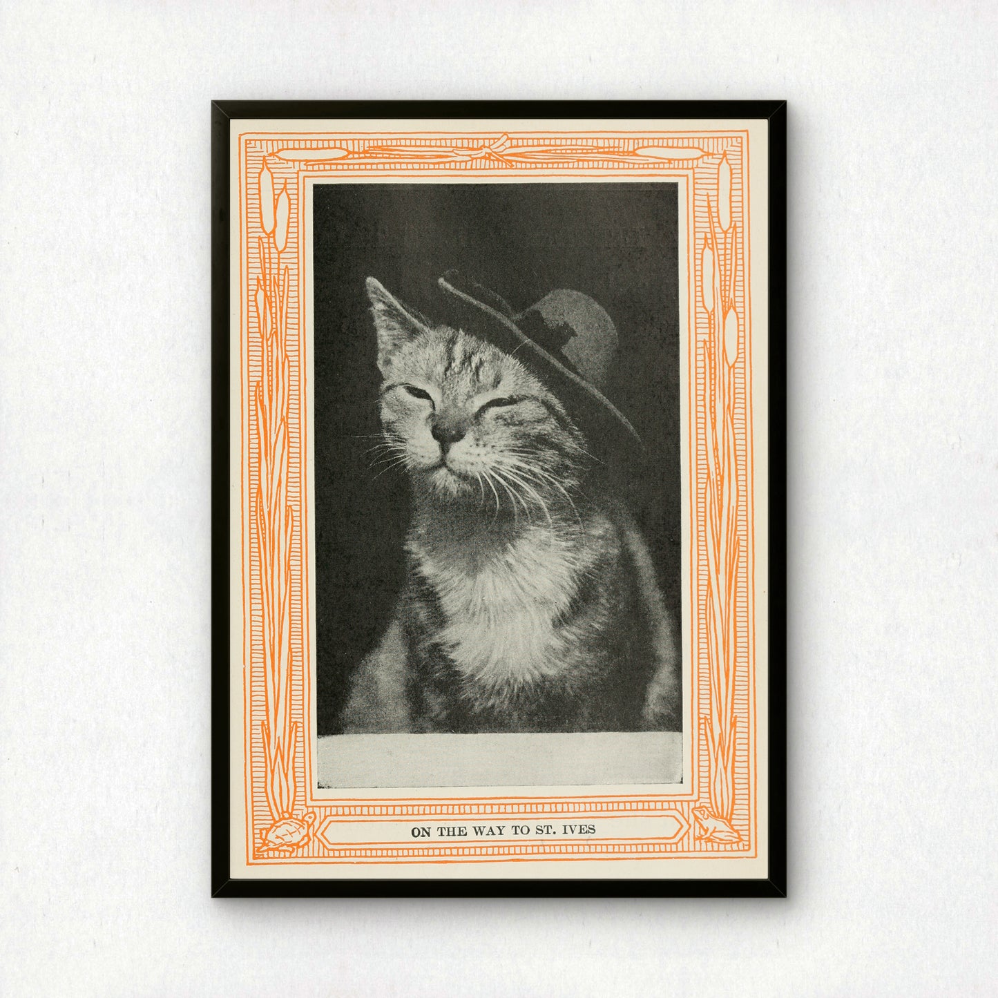 Funny Victorian Cat Art Print | 'On the Way to St. Ives' | Vintage Cat Meme Wall Art | Cat Lover Gift