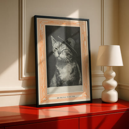 Funny Victorian Cat Art Print | 'On the Way to St. Ives' | Vintage Cat Meme Wall Art | Cat Lover Gift