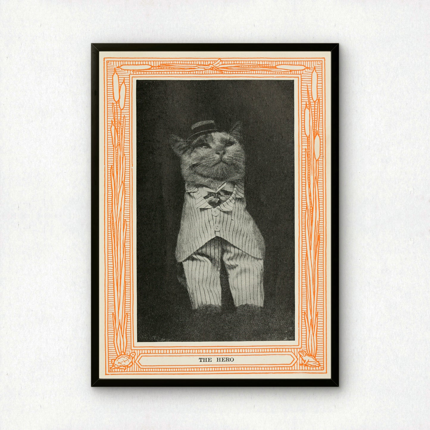 Funny Victorian Cat Art Print | 'The Hero' | Vintage Cat Meme Wall Art | Cat Lover Gift