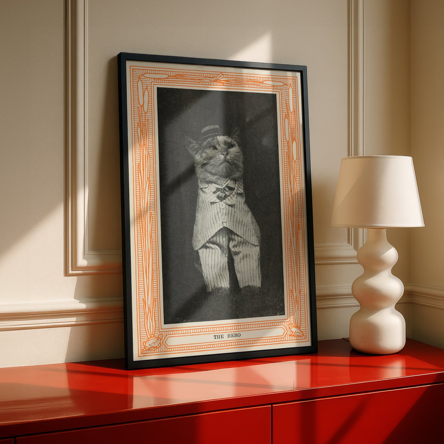 Funny Victorian Cat Art Print | 'The Hero' | Vintage Cat Meme Wall Art | Cat Lover Gift