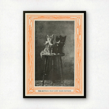 Funny Victorian Cat Art Print | 'The Kittens That Lost Their Mittens' | Vintage Cat Meme Wall Art | Cat Lover Gift