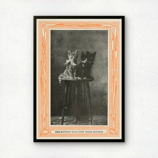 Funny Victorian Cat Art Print | 'The Kittens That Lost Their Mittens' | Vintage Cat Meme Wall Art | Cat Lover Gift