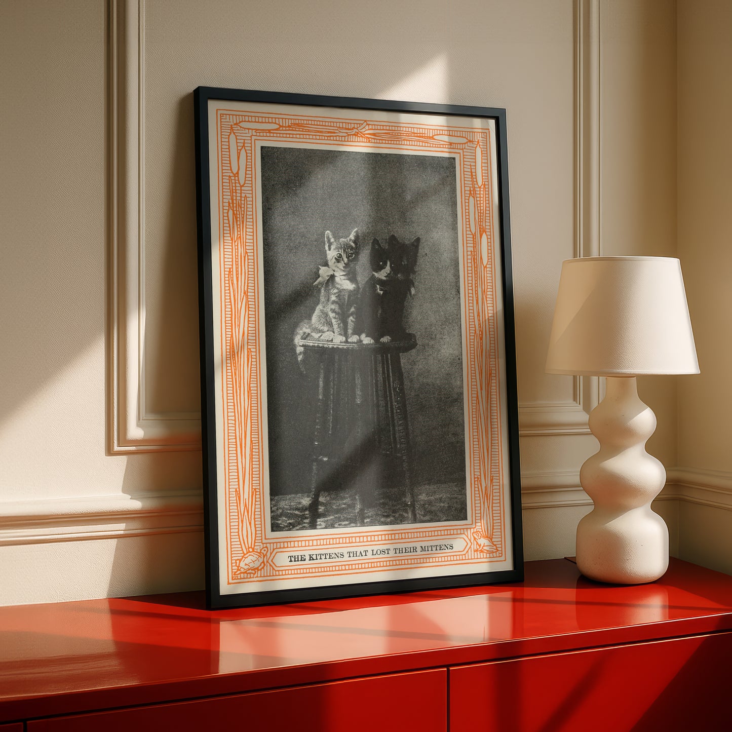 Funny Victorian Cat Art Print | 'The Kittens That Lost Their Mittens' | Vintage Cat Meme Wall Art | Cat Lover Gift