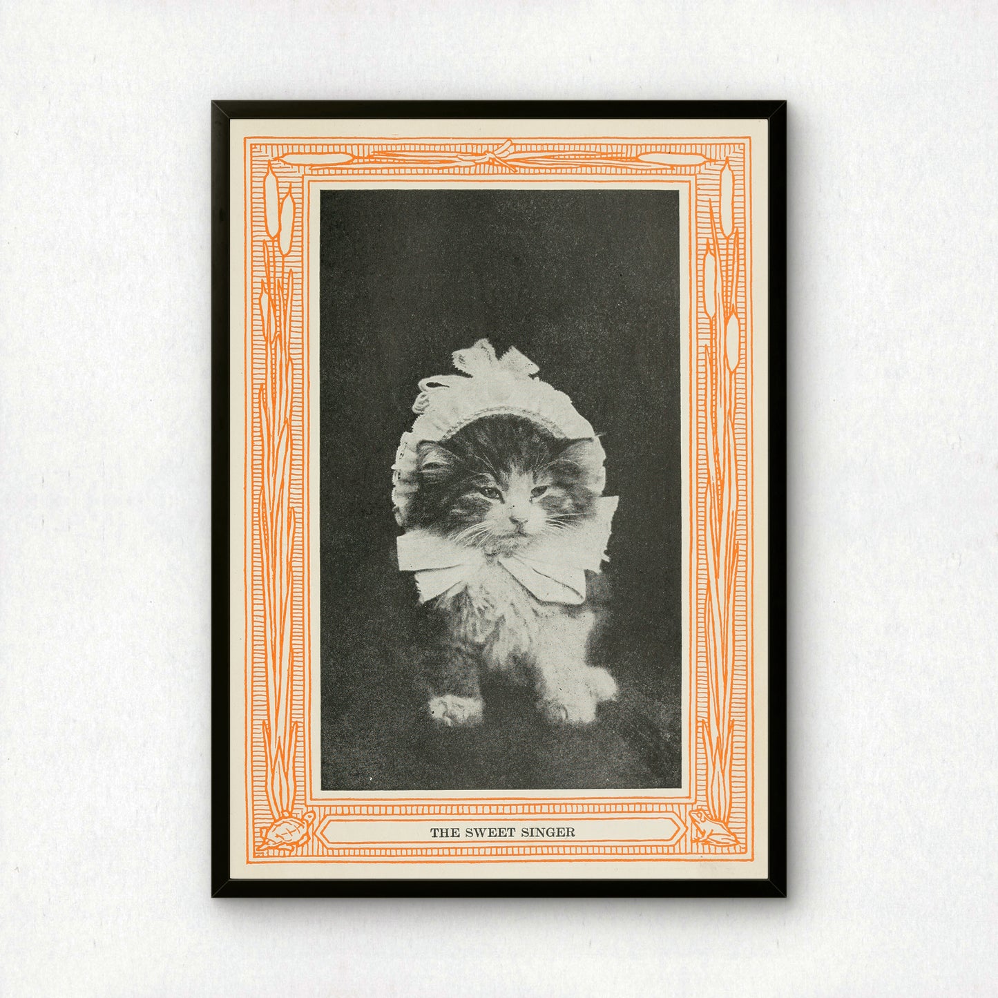 Funny Victorian Cat Art Print | 'The Sweet Singer' | Vintage Cat Meme Wall Art | Cat Lover Gift