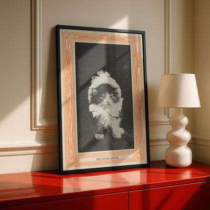 Funny Victorian Cat Art Print | 'The Sweet Singer' | Vintage Cat Meme Wall Art | Cat Lover Gift