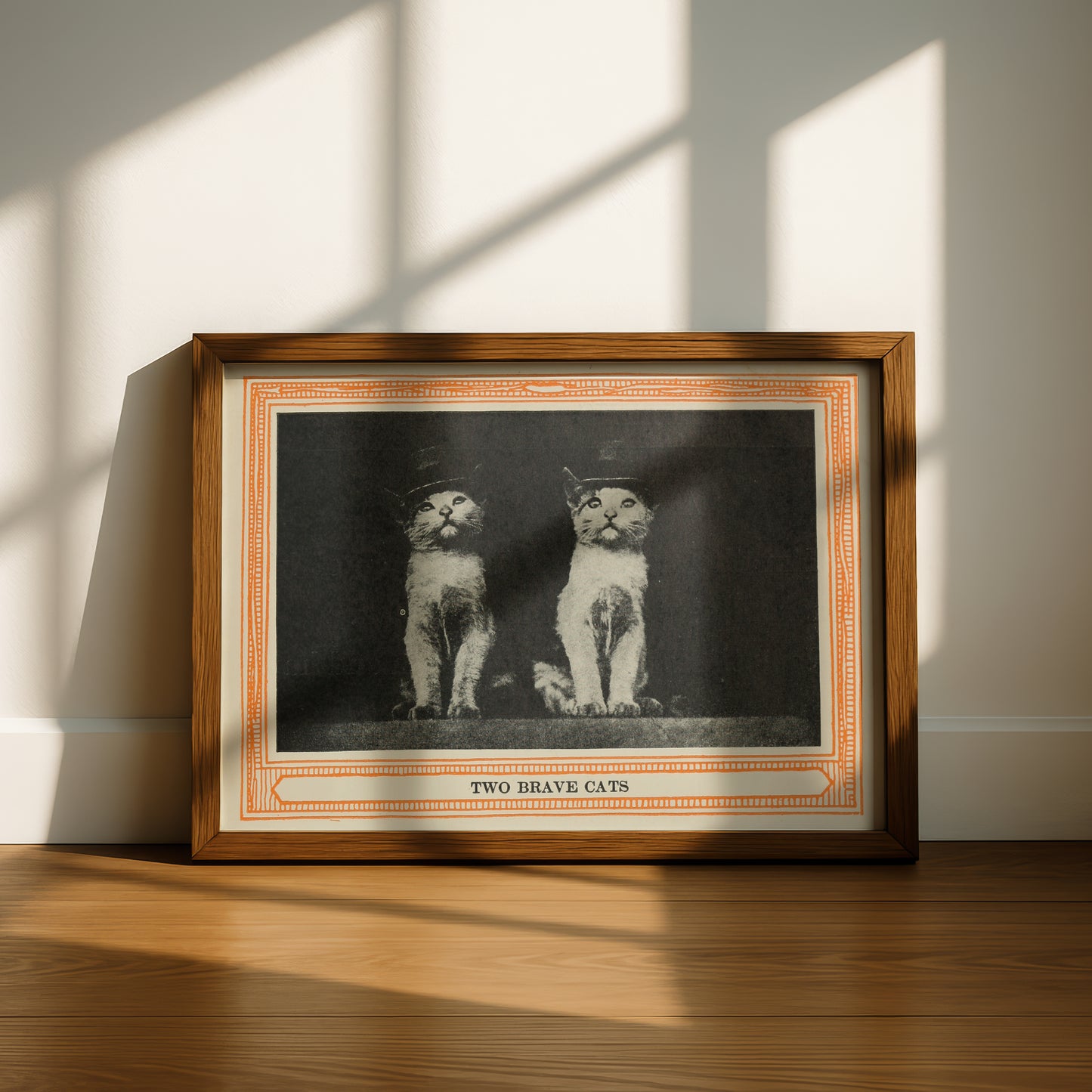Funny Victorian Cat Art Print | 'Two Brave Cats' | Vintage Cat Meme Wall Art | Cat Lover Gift