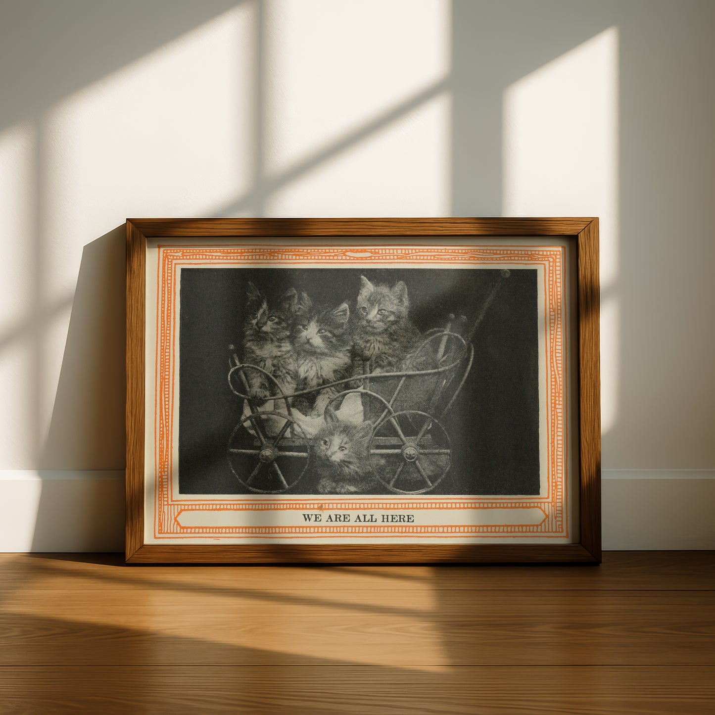 Funny Victorian Cat Art Print | 'We Are All Here' | Vintage Cat Meme Wall Art | Cat Lover Gift