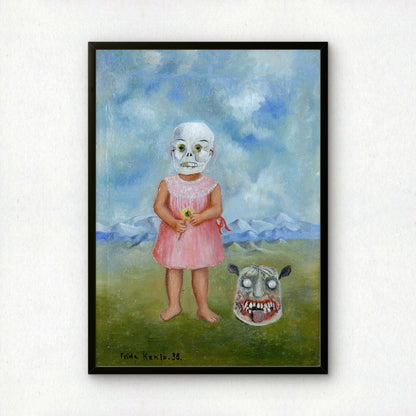 Girl with Death Mask by Frida Kahlo | Premium Art Print | Wall Art