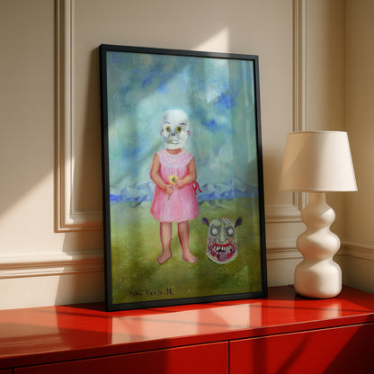 Girl with Death Mask by Frida Kahlo | Premium Art Print | Wall Art