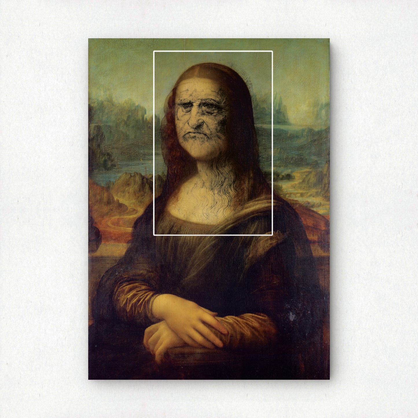 Mona Lisa Variations 017 | "Mona Lisa with Leonardo da Vinci Self Portrait Overlay" Art Print