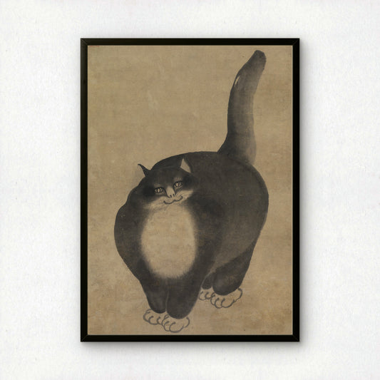 Fat Black Cat (Detail) | Min Zhen | Fine Art Cat Print | Cat Lover Gift | Wall Art