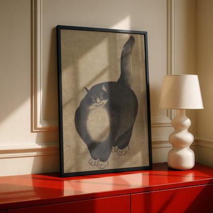Fat Black Cat (Detail) | Min Zhen | Fine Art Cat Print | Cat Lover Gift | Wall Art