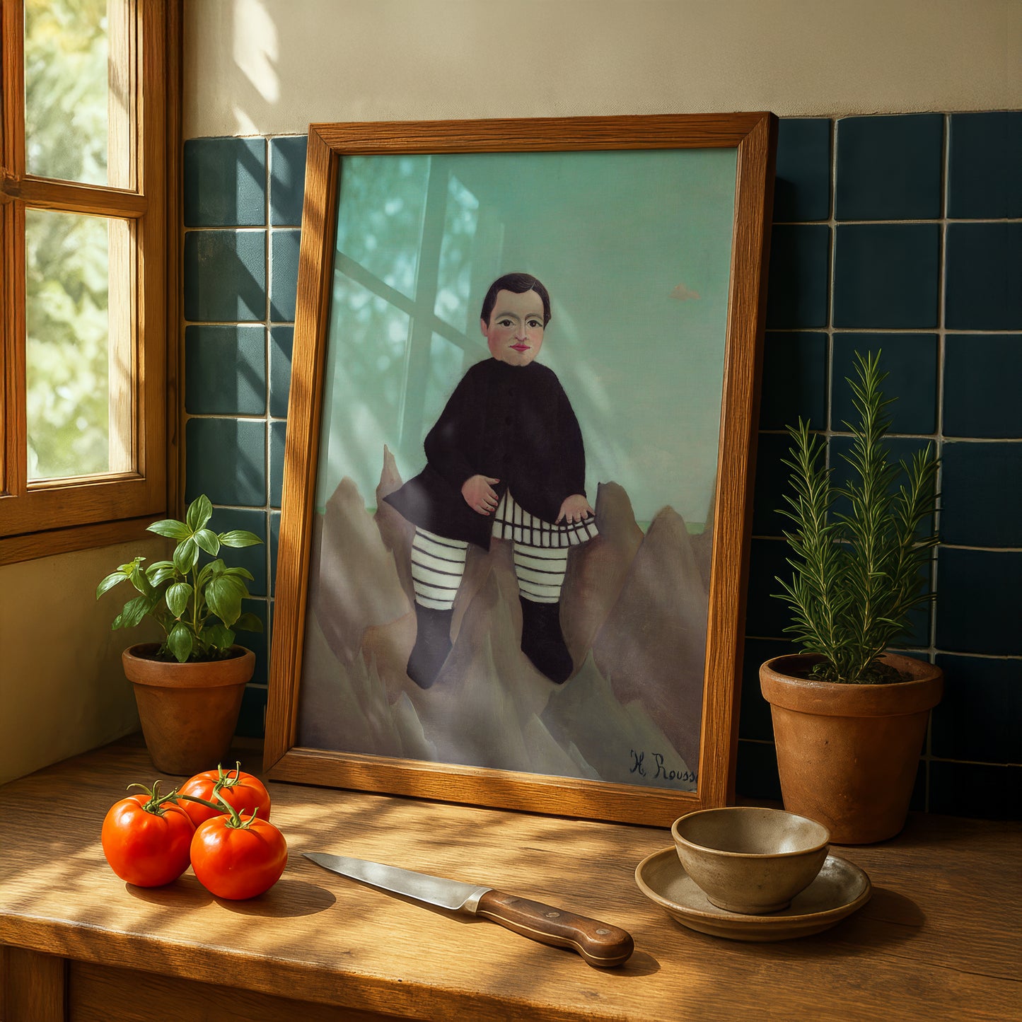 Boy on the Rocks by Henri Rousseau | Premium Art Print | Wall Art