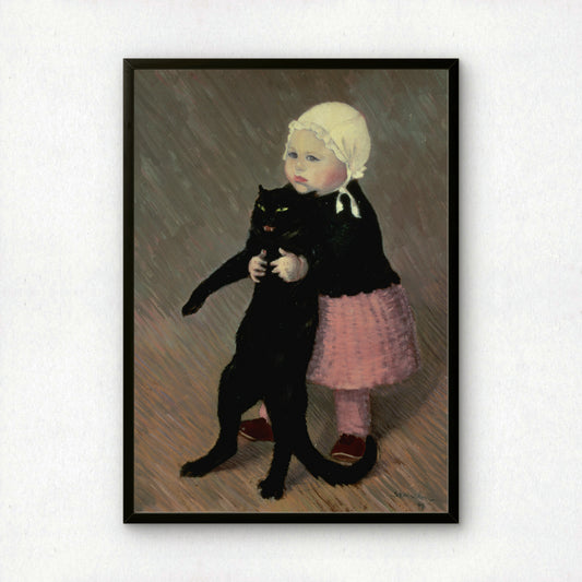 A Small Girl with a Cat | Théophile Steinlen | Fine Art Cat Print | Cat Lover Gift | Wall Art